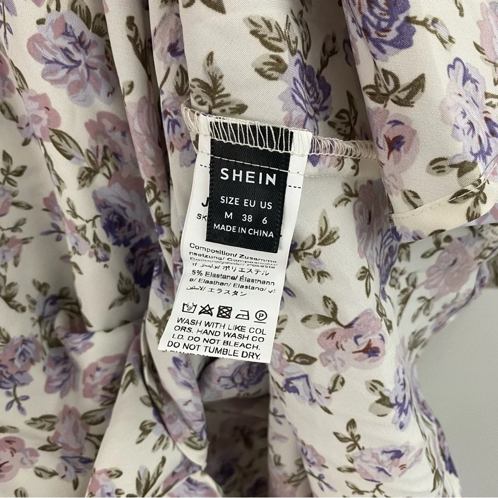 Shein Purple Floral Sheath Dress - Picture 8 of 9